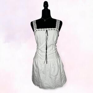 Kirious Los Angeles White Dress Black Lace Trim NWT Coquette